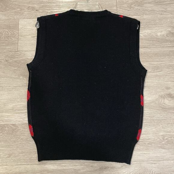 Mens Sweater Size S Sleeveless Vest Argyle Print Academia Preppy Holiday Evening - Picture 2 of 5